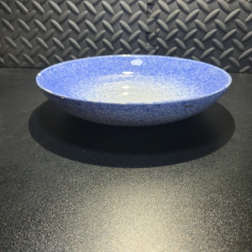 Aparicio Ceramics Blue And White Splatter Paint Design 9 1/4